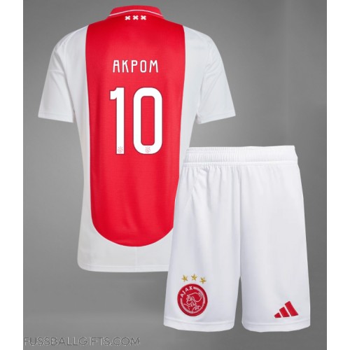 Ajax Chuba Akpom #10 Fußballbekleidung Heimtrikot Kinder 2024-25 Kurzarm (+ kurze hosen)